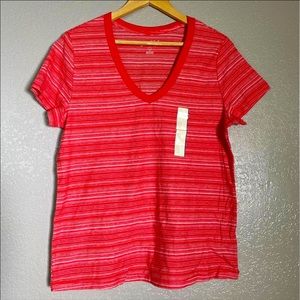 Women’s Large * Stripped V Neck * NWT